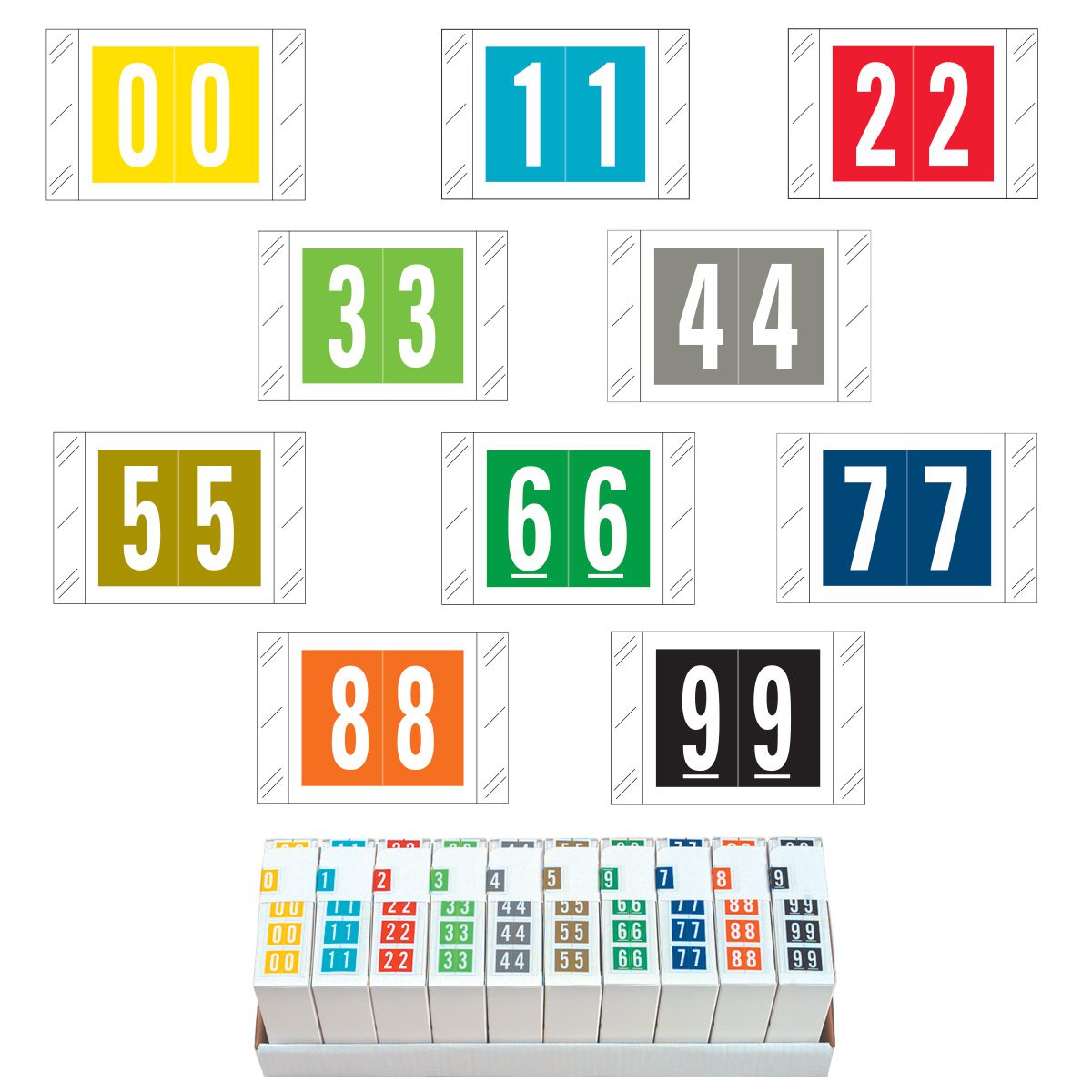 Col’R’Tab Compatible Numeric Labels, Laminated Stock, 1″ X 1-1/2 ...