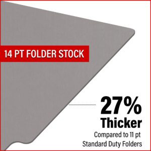 14 pt Color Folders, Full Cut 2-Ply End Tab, Legal Size, Grey (Box of 50) - Image 10
