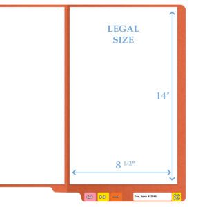14 pt Color Folders, Full Cut 2-Ply End Tab, Legal Size, Orange (Box of 50) - Image 9