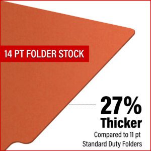 14 pt Color Folders, Full Cut 2-Ply End Tab, Legal Size, Orange (Box of 50) - Image 10