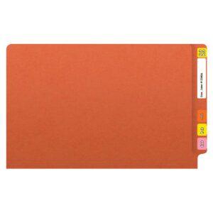 14 pt Color Folders, Full Cut 2-Ply End Tab, Legal Size, Orange (Box of 50) - Image 3