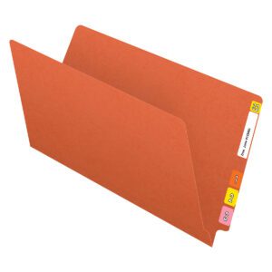 14 pt Color Folders, Full Cut 2-Ply End Tab, Legal Size, Orange (Box of 50) - Image 4