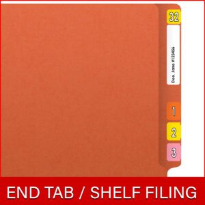 14 pt Color Folders, Full Cut 2-Ply End Tab, Legal Size, Orange (Box of 50) - Image 6