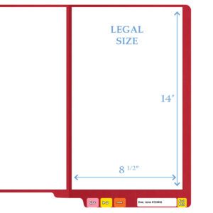 14 pt Color Folders, Full Cut 2-Ply End Tab, Legal Size, Red (Box of 50) - Image 9