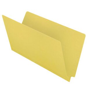 14 pt Color Folders, Full Cut 2-Ply End Tab, Legal Size, Yellow (Box of 50) - Image 1
