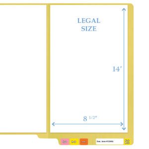 14 pt Color Folders, Full Cut 2-Ply End Tab, Legal Size, Yellow (Box of 50) - Image 9