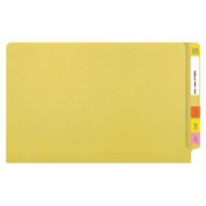 14 pt Color Folders, Full Cut 2-Ply End Tab, Legal Size, Yellow (Box of 50) - Image 3