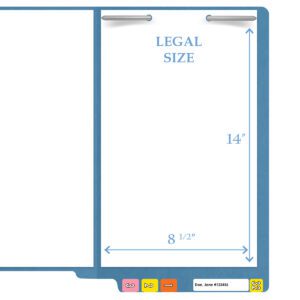 14 pt Color Folders, Full Cut 2-Ply End Tab, Legal Size, Fastener Pos #1, Blue (Box of 50) - Image 9