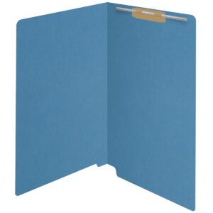 14 pt Color Folders, Full Cut 2-Ply End Tab, Legal Size, Fastener Pos #1, Blue (Box of 50) - Image 2