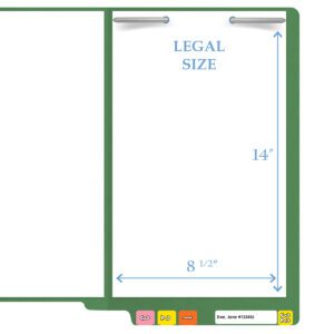 14 pt Color Folders, Full Cut 2-Ply End Tab, Legal Size, Fastener Pos #1, Green (Box of 50) - Image 9