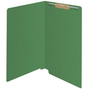 14 pt Color Folders, Full Cut 2-Ply End Tab, Legal Size, Fastener Pos #1, Green (Box of 50) - Image 2