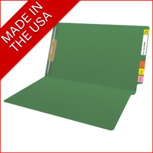 14 pt Color Folders, Full Cut 2-Ply End Tab, Legal Size, Fastener Pos #1, Green (Box of 50) - Image 8