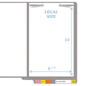 14 pt Color Folders, Full Cut 2-Ply End Tab, Legal Size, Fastener Pos #1, Grey (Box of 50) - Image 9