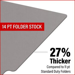 14 pt Color Folders, Full Cut 2-Ply End Tab, Legal Size, Fastener Pos #1, Grey (Box of 50) - Image 10