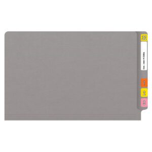 14 pt Color Folders, Full Cut 2-Ply End Tab, Legal Size, Fastener Pos #1, Grey (Box of 50) - Image 3