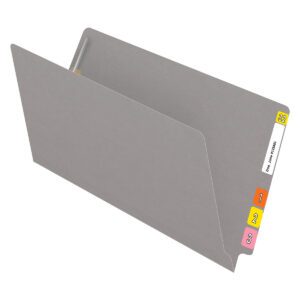 14 pt Color Folders, Full Cut 2-Ply End Tab, Legal Size, Fastener Pos #1, Grey (Box of 50) - Image 4