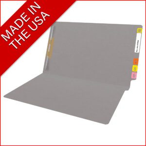14 pt Color Folders, Full Cut 2-Ply End Tab, Legal Size, Fastener Pos #1, Grey (Box of 50) - Image 8