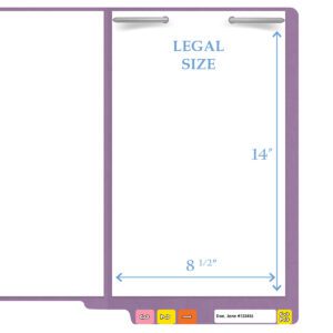 14 pt Color Folders, Full Cut 2-Ply End Tab, Legal Size, Fastener Pos #1, Lavender (Box of 50) - Image 9