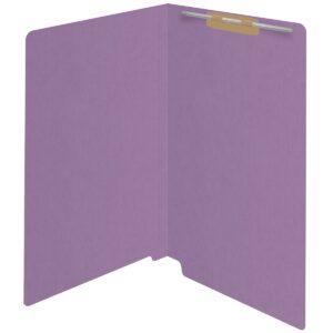 14 pt Color Folders, Full Cut 2-Ply End Tab, Legal Size, Fastener Pos #1, Lavender (Box of 50) - Image 2