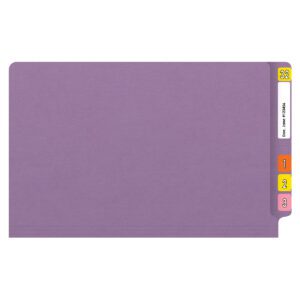 14 pt Color Folders, Full Cut 2-Ply End Tab, Legal Size, Fastener Pos #1, Lavender (Box of 50) - Image 3