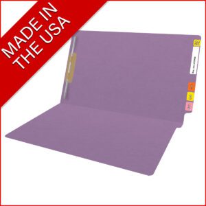 14 pt Color Folders, Full Cut 2-Ply End Tab, Legal Size, Fastener Pos #1, Lavender (Box of 50) - Image 8