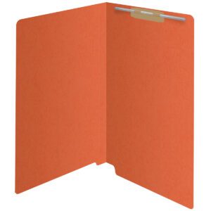 14 pt Color Folders, Full Cut 2-Ply End Tab, Legal Size, Fastener Pos #1, Orange (Box of 50) - Image 2