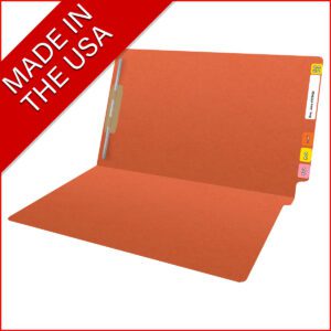14 pt Color Folders, Full Cut 2-Ply End Tab, Legal Size, Fastener Pos #1, Orange (Box of 50) - Image 8