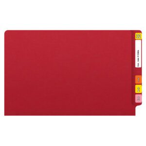 14 pt Color Folders, Full Cut 2-Ply End Tab, Legal Size, Fastener Pos #1, Red (Box of 50) - Image 3