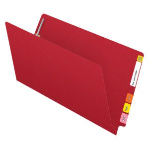 14 pt Color Folders, Full Cut 2-Ply End Tab, Legal Size, Fastener Pos #1, Red (Box of 50) - Image 4