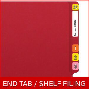 14 pt Color Folders, Full Cut 2-Ply End Tab, Legal Size, Fastener Pos #1, Red (Box of 50) - Image 6