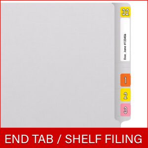 14 pt Color Folders, Full Cut 2-Ply End Tab, Legal Size, Fastener Pos #1, White (Box of 50) - Image 6