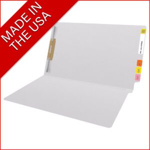 14 pt Color Folders, Full Cut 2-Ply End Tab, Legal Size, Fastener Pos #1, White (Box of 50) - Image 8