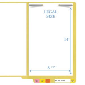 14 pt Color Folders, Full Cut 2-Ply End Tab, Legal Size, Fastener Pos #1, Yellow (Box of 50) - Image 9