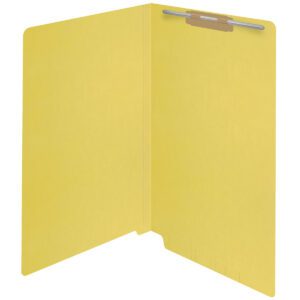 14 pt Color Folders, Full Cut 2-Ply End Tab, Legal Size, Fastener Pos #1, Yellow (Box of 50) - Image 2