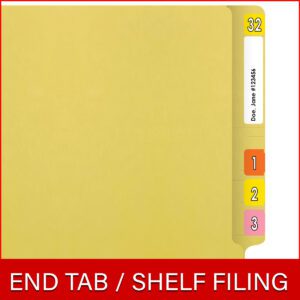 14 pt Color Folders, Full Cut 2-Ply End Tab, Legal Size, Fastener Pos #1, Yellow (Box of 50) - Image 6