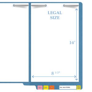 14 pt Color Folders, Full Cut 2-Ply End Tab, Legal Size, 2 Fasteners in Pos #1 & #3, Blue (Box of 50) - Image 9