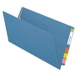 14 pt Color Folders, Full Cut 2-Ply End Tab, Legal Size, 2 Fasteners in Pos #1 & #3, Blue (Box of 50) - Image 4