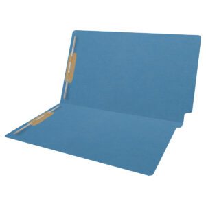 14 pt Color Folders, Full Cut 2-Ply End Tab, Legal Size, 2 Fasteners in Pos #1 & #3, Blue (Box of 50) - Image 5