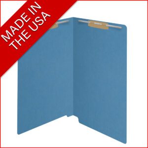 14 pt Color Folders, Full Cut 2-Ply End Tab, Legal Size, 2 Fasteners in Pos #1 & #3, Blue (Box of 50) - Image 7