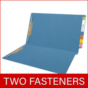 14 pt Color Folders, Full Cut 2-Ply End Tab, Legal Size, 2 Fasteners in Pos #1 & #3, Blue (Box of 50) - Image 8