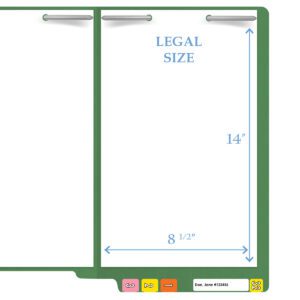 14 pt Color Folders, Full Cut 2-Ply End Tab, Legal Size, 2 Fasteners in Pos #1 & #3, Green (Box of 50) - Image 9