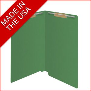 14 pt Color Folders, Full Cut 2-Ply End Tab, Legal Size, 2 Fasteners in Pos #1 & #3, Green (Box of 50) - Image 7