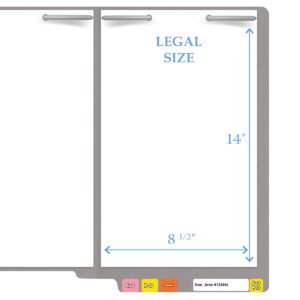 14 pt Color Folders, Full Cut 2-Ply End Tab, Legal Size, 2 Fasteners in Pos #1 & #3, Grey (Box of 50) - Image 9