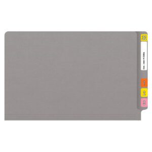 14 pt Color Folders, Full Cut 2-Ply End Tab, Legal Size, 2 Fasteners in Pos #1 & #3, Grey (Box of 50) - Image 3