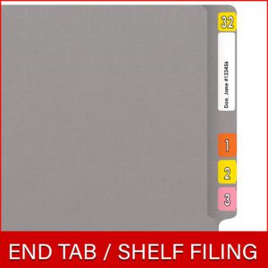 14 pt Color Folders, Full Cut 2-Ply End Tab, Legal Size, 2 Fasteners in Pos #1 & #3, Grey (Box of 50) - Image 6