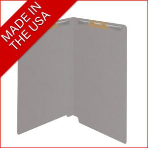 14 pt Color Folders, Full Cut 2-Ply End Tab, Legal Size, 2 Fasteners in Pos #1 & #3, Grey (Box of 50) - Image 7