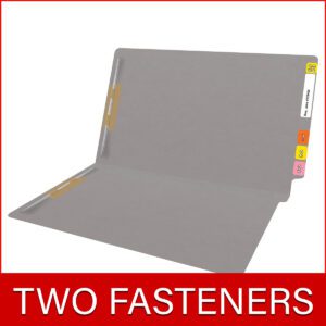 14 pt Color Folders, Full Cut 2-Ply End Tab, Legal Size, 2 Fasteners in Pos #1 & #3, Grey (Box of 50) - Image 8