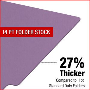 14 pt Color Folders, Full Cut 2-Ply End Tab, Legal Size, 2 Fasteners in Pos #1 & #3, Lavender (Box of 50) - Image 10