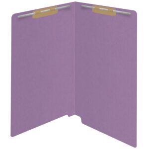 14 pt Color Folders, Full Cut 2-Ply End Tab, Legal Size, 2 Fasteners in Pos #1 & #3, Lavender (Box of 50) - Image 2