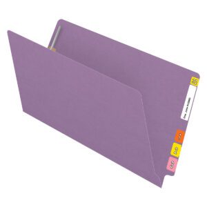 14 pt Color Folders, Full Cut 2-Ply End Tab, Legal Size, 2 Fasteners in Pos #1 & #3, Lavender (Box of 50) - Image 4